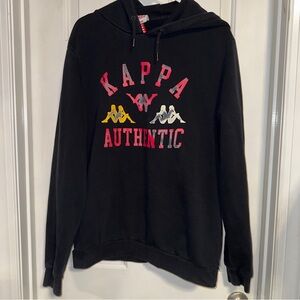 KAPPA KAWA HOODIE. MENS XL. Faded Black. Distressed.